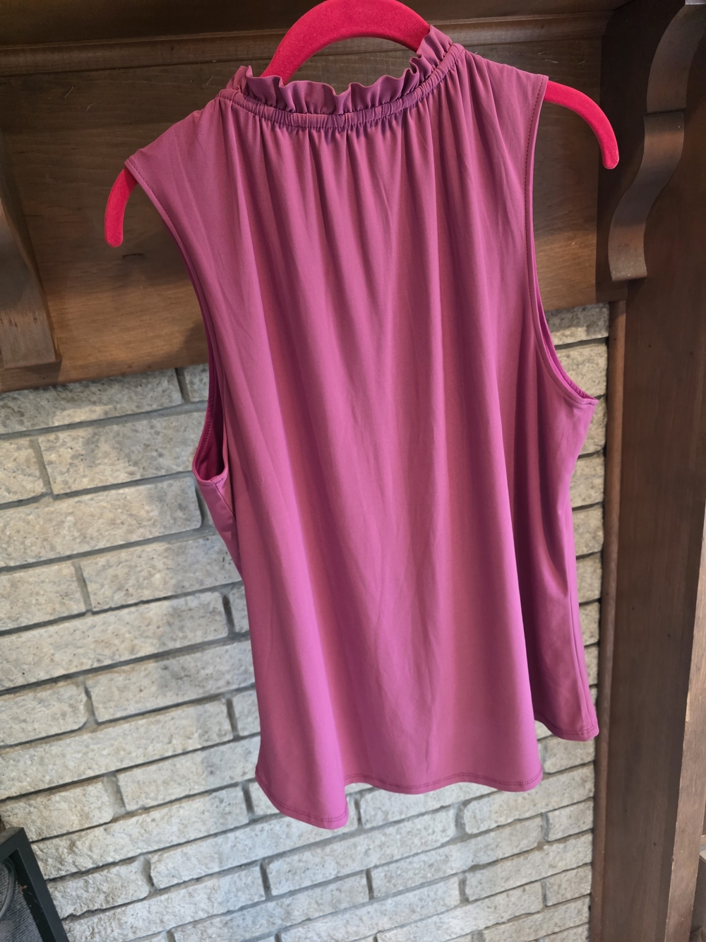 White House Black Market Magenta Tie-Neck Sleeveless Camisole - Picture 5 of 6
